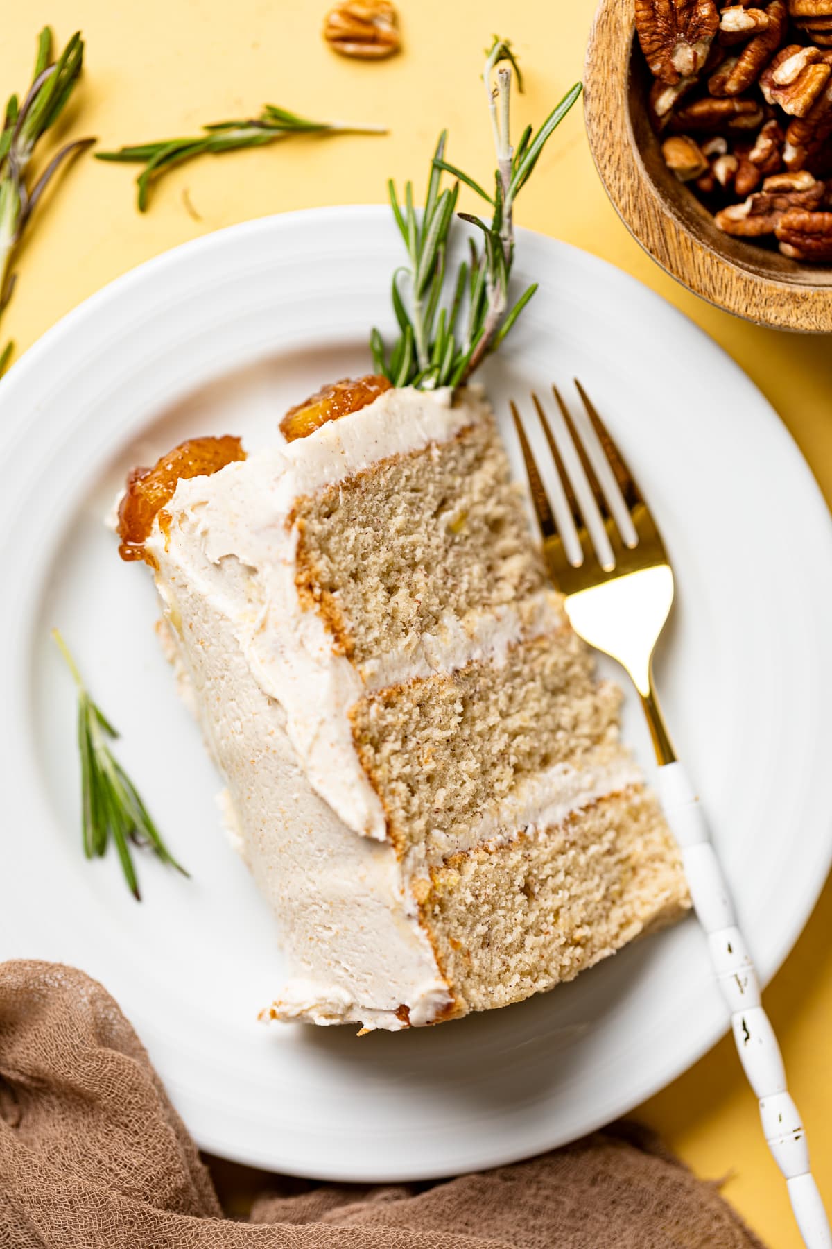 Vegan Banana Cake + Maple Buttercream