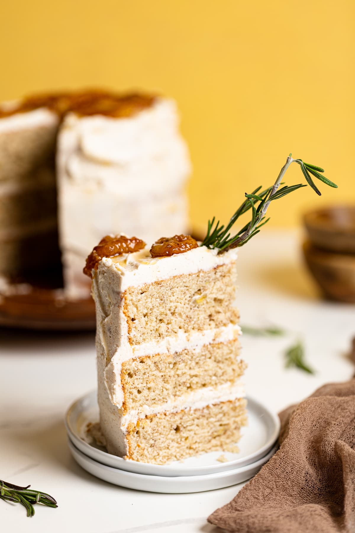Vegan Banana Cake + Maple Buttercream