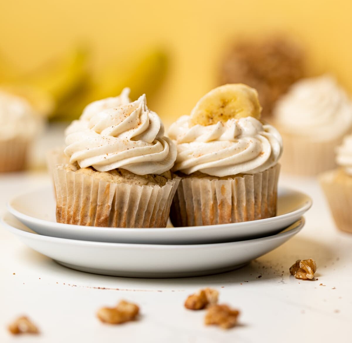The Best Banana Cupcakes + Maple Buttercream
