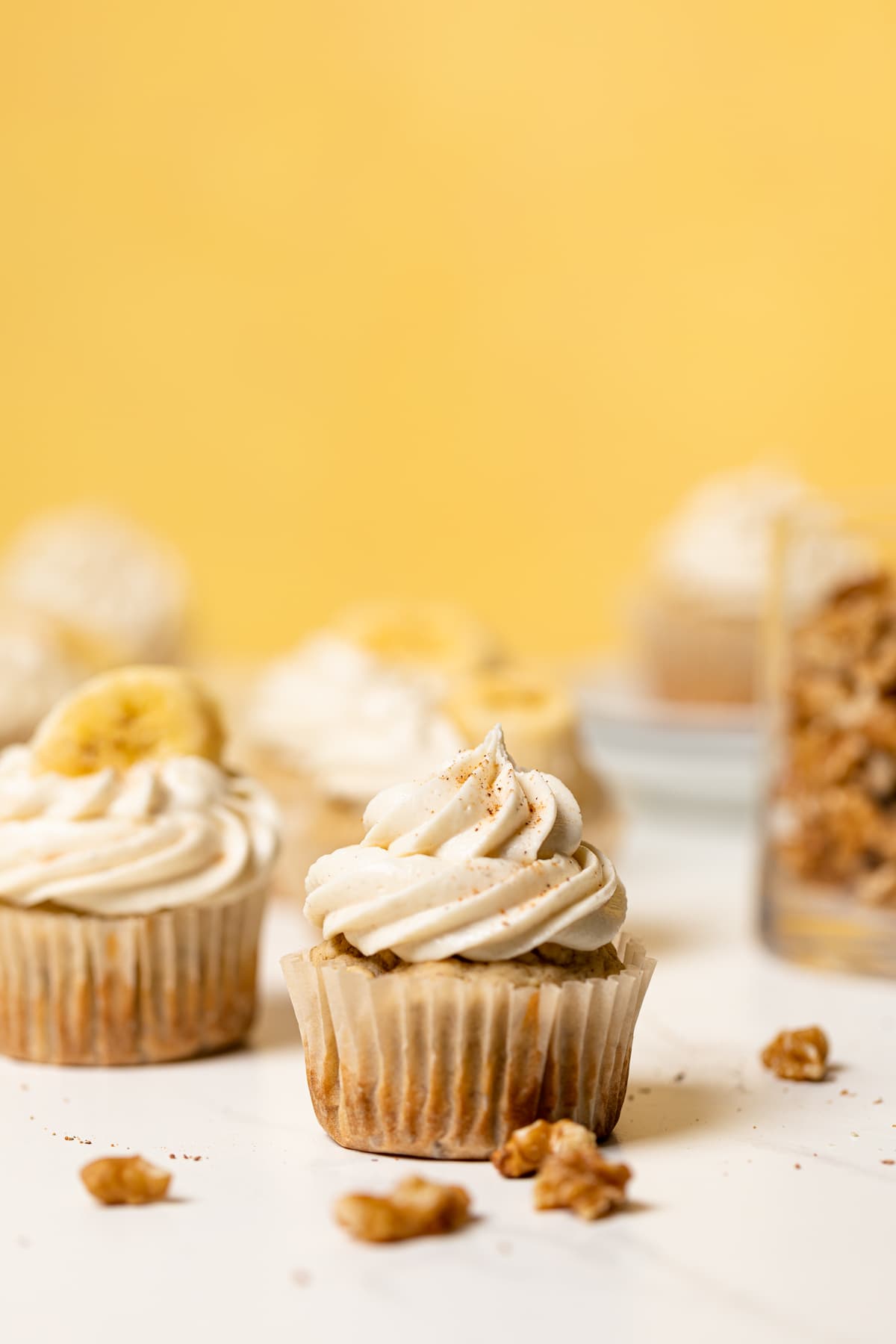 The Best Banana Cupcakes + Maple Buttercream