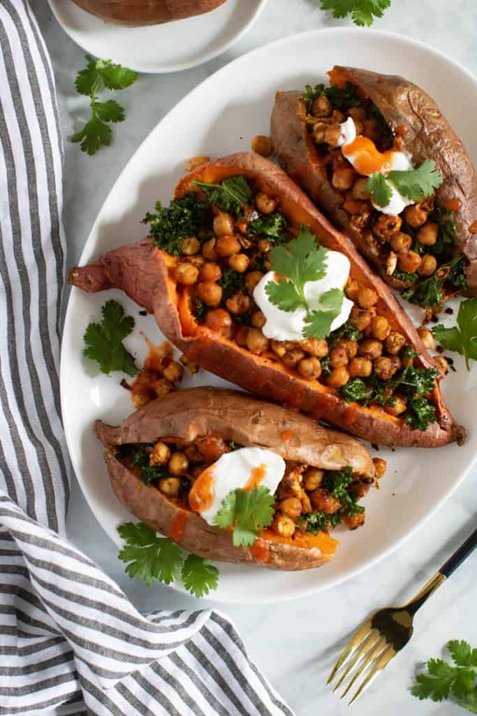 Healthy Vegan Stuffed Sweet Potatoes