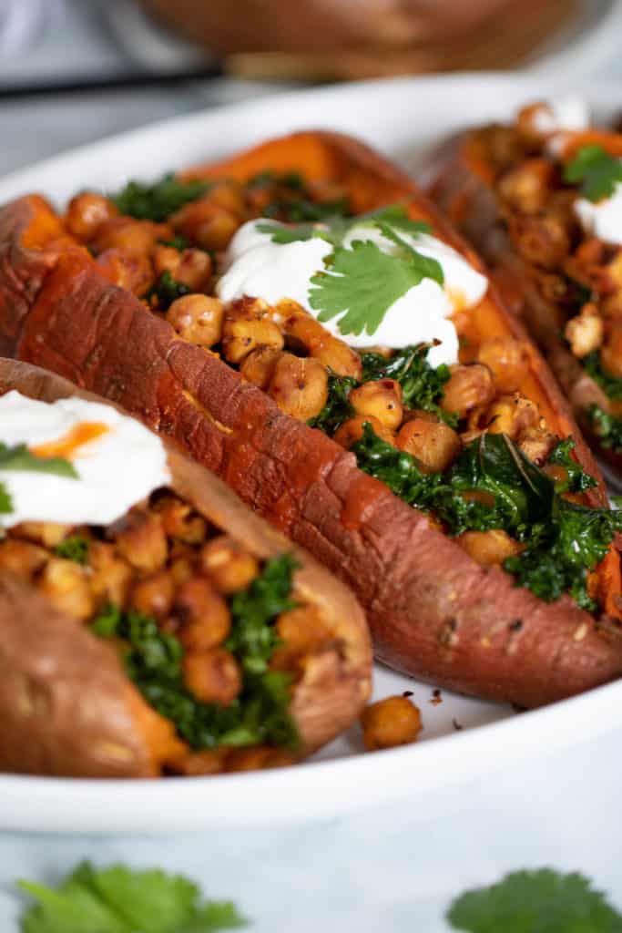 Healthy Vegan Stuffed Sweet Potatoes