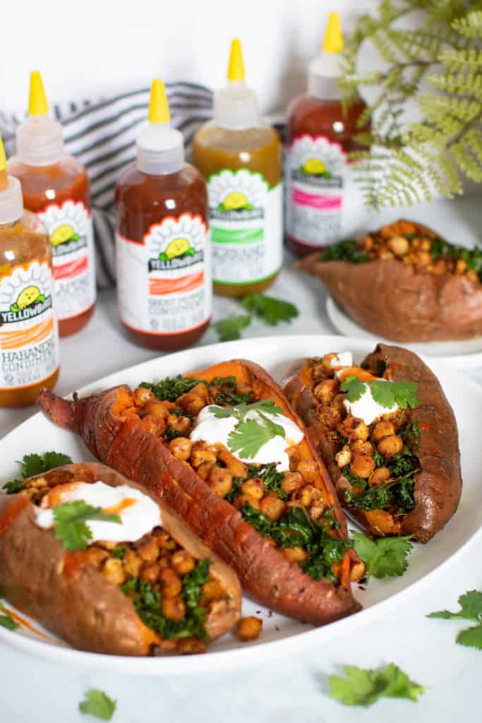 Healthy Vegan Stuffed Sweet Potatoes