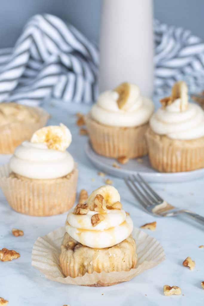 The Best Banana Cupcakes + Maple Buttercream