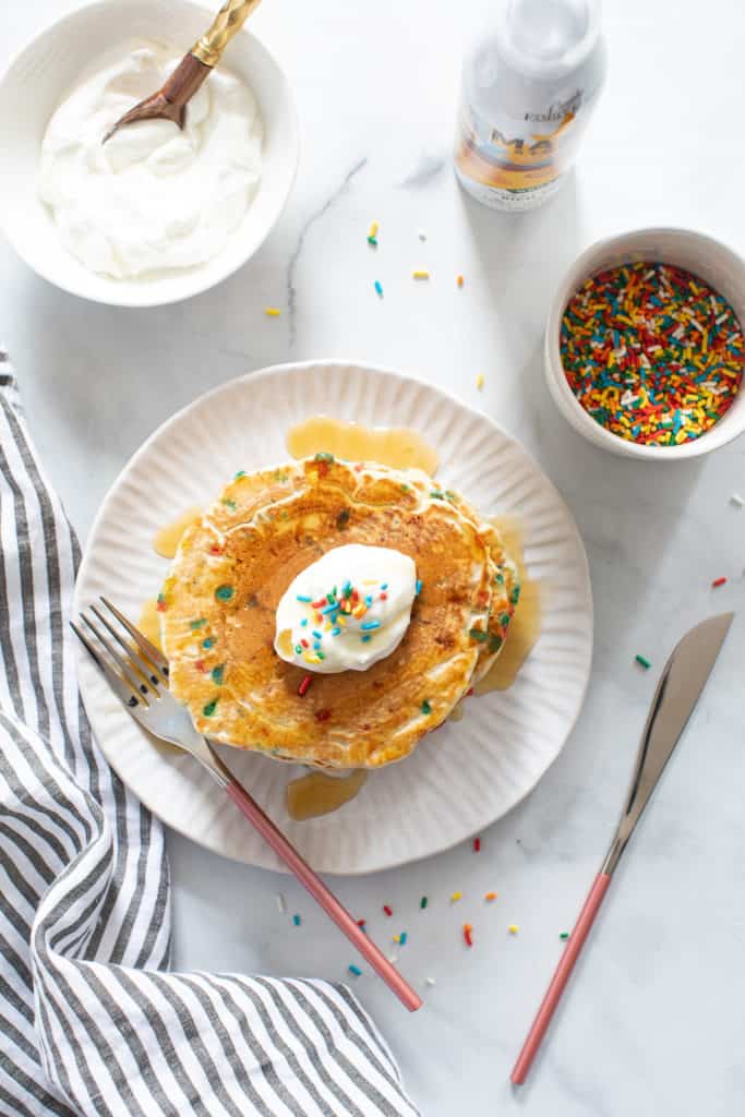 Quick + Easy Funfetti Vegan Pancakes