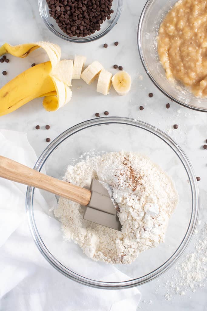 Fluffy Vegan Banana Chocolate Chip Pancakes
