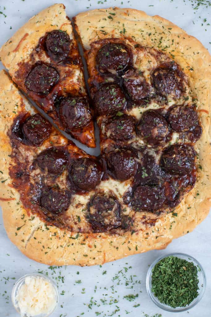 Best Texas Sriracha Meatball Pizza