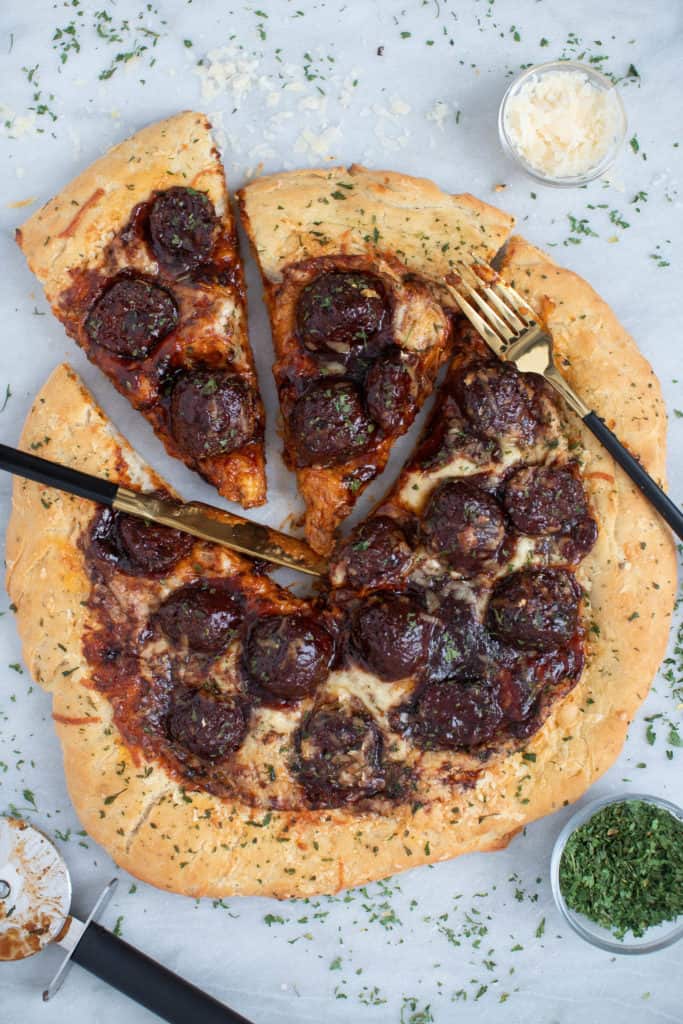 Best Texas Sriracha Meatball Pizza