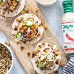Roasted Chickpea Quinoa Sweet Potato Chipotle Ranch Tacos