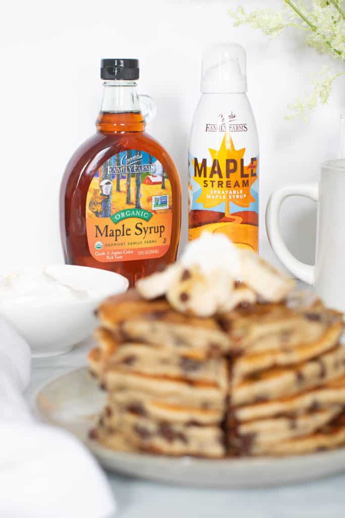 Fluffy Vegan Banana Chocolate Chip Pancakes
