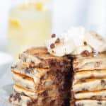 Fluffy Vegan Banana Chocolate Chip Pancakes