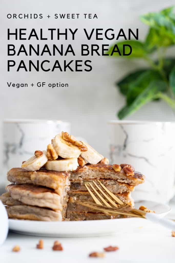 Healthy Vegan Banana Bread Pancakes