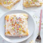 Vegan Apricot Pop Tarts topped with sprinkles.