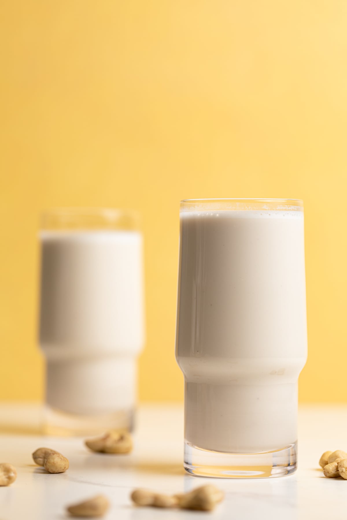 Two glasses of Creamy Cashew Milk