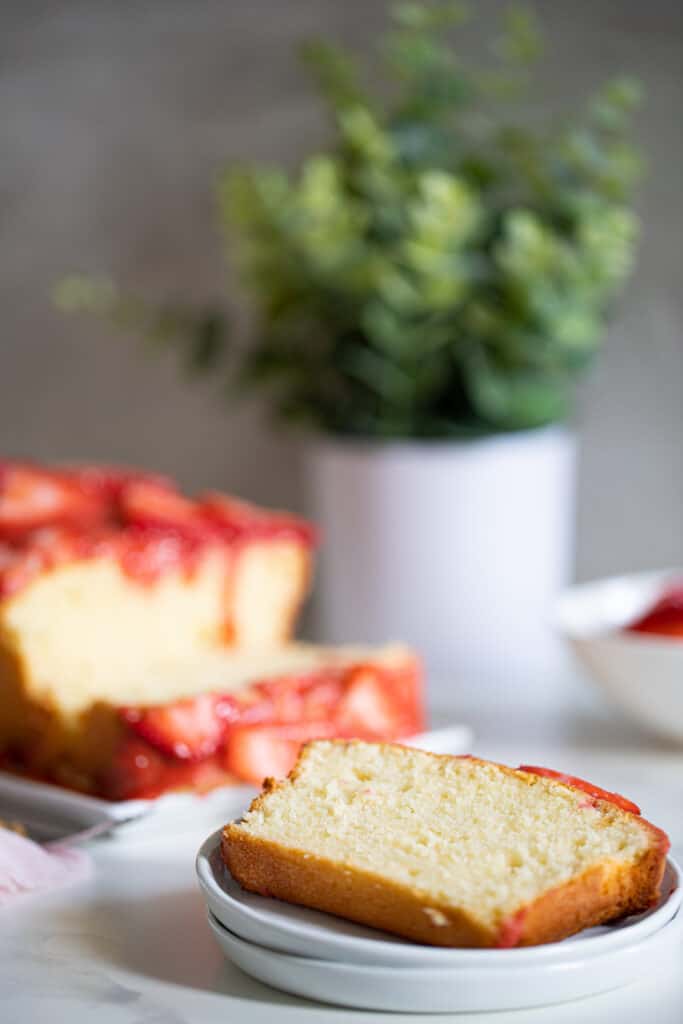 Cream Cheese Pound Cake + Strawberry Glaze