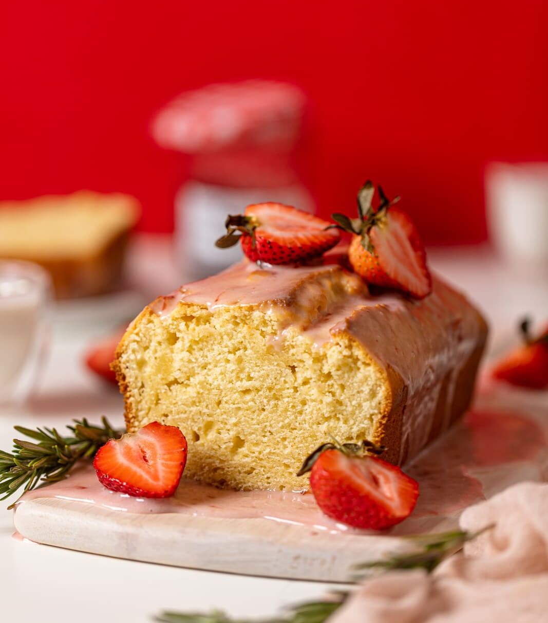 Cream Cheese Pound Cake + Strawberry Glaze