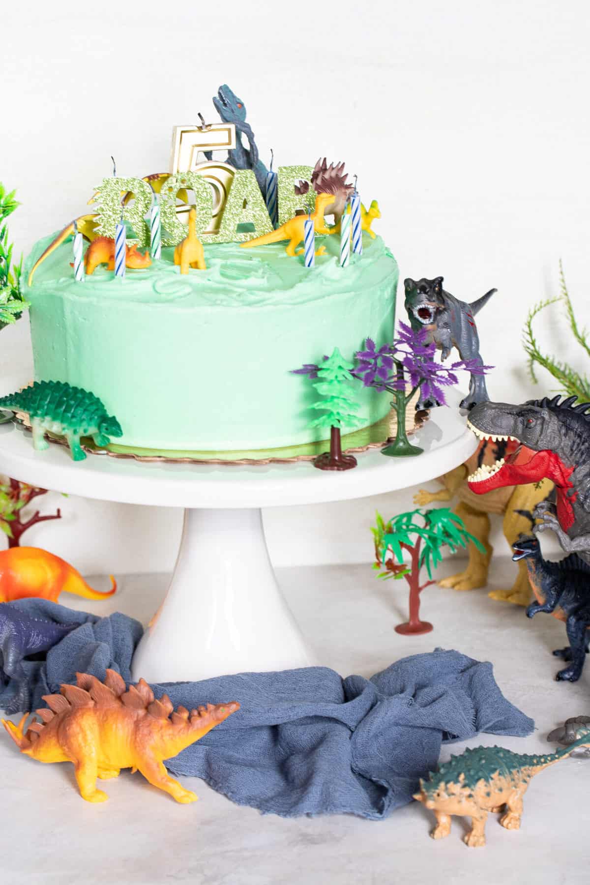 Vegan Vanilla Dinosaur Birthday Cake