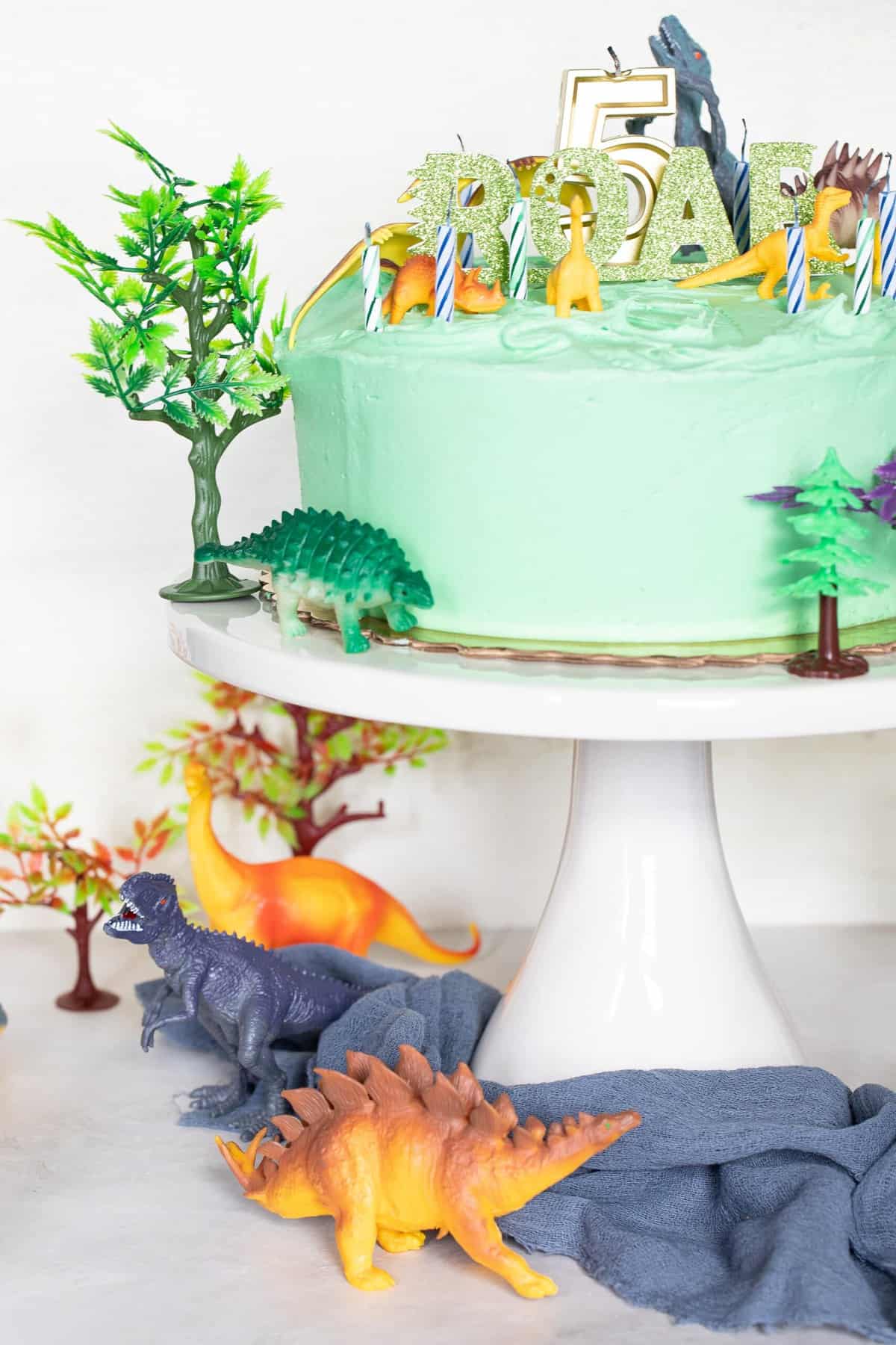 Vegan Vanilla Dinosaur Birthday Cake