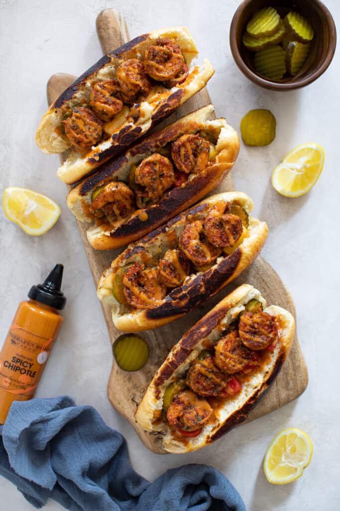 The Best Easy Blackened Shrimp Po' Boy