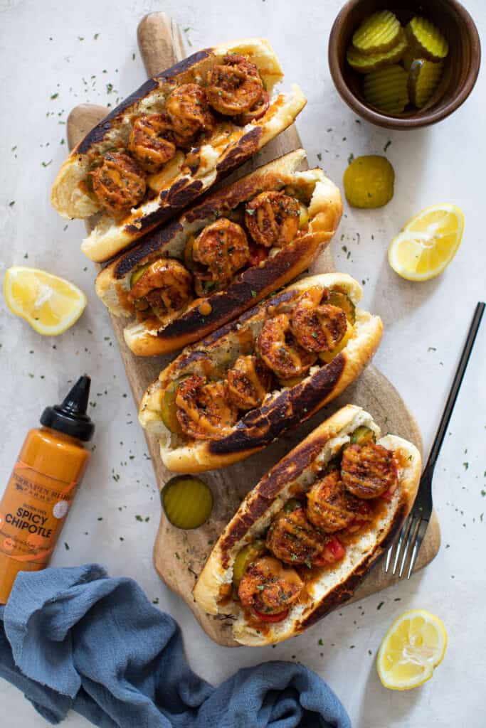 The Best Easy Blackened Shrimp Po' Boy