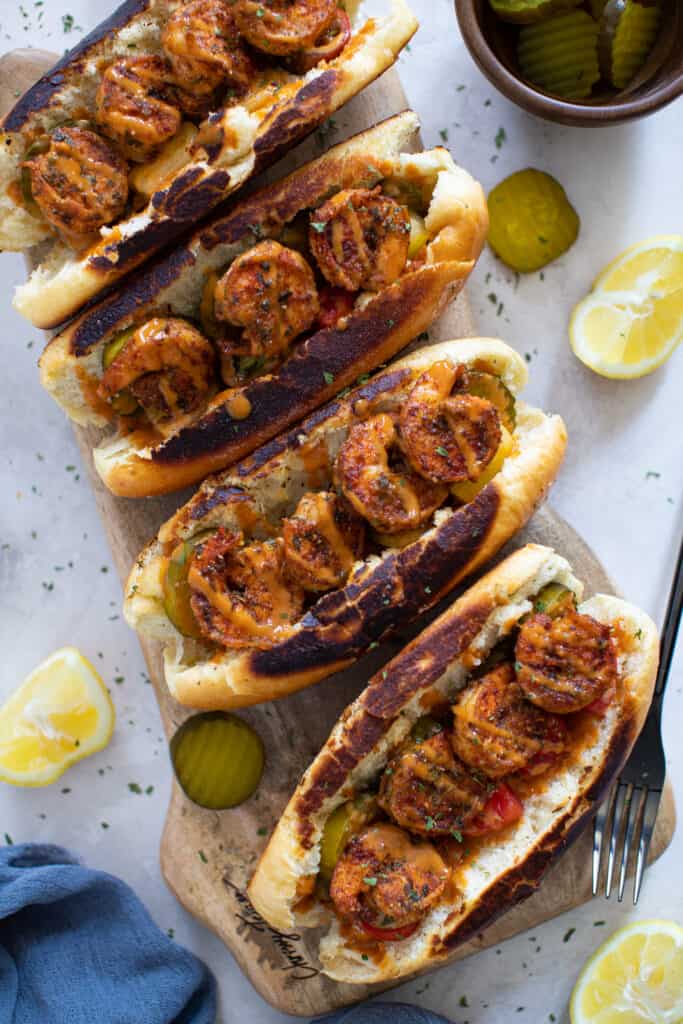 The Best Easy Blackened Shrimp Po' Boy
