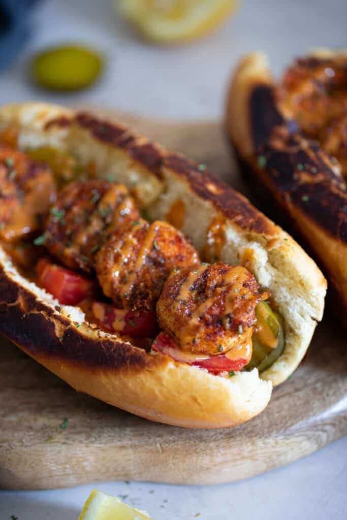 The Best Easy Blackened Shrimp Po' Boy