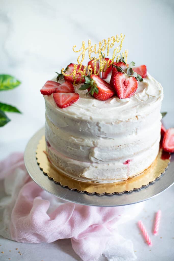 Best Strawberry Shortcake Birthday Cake