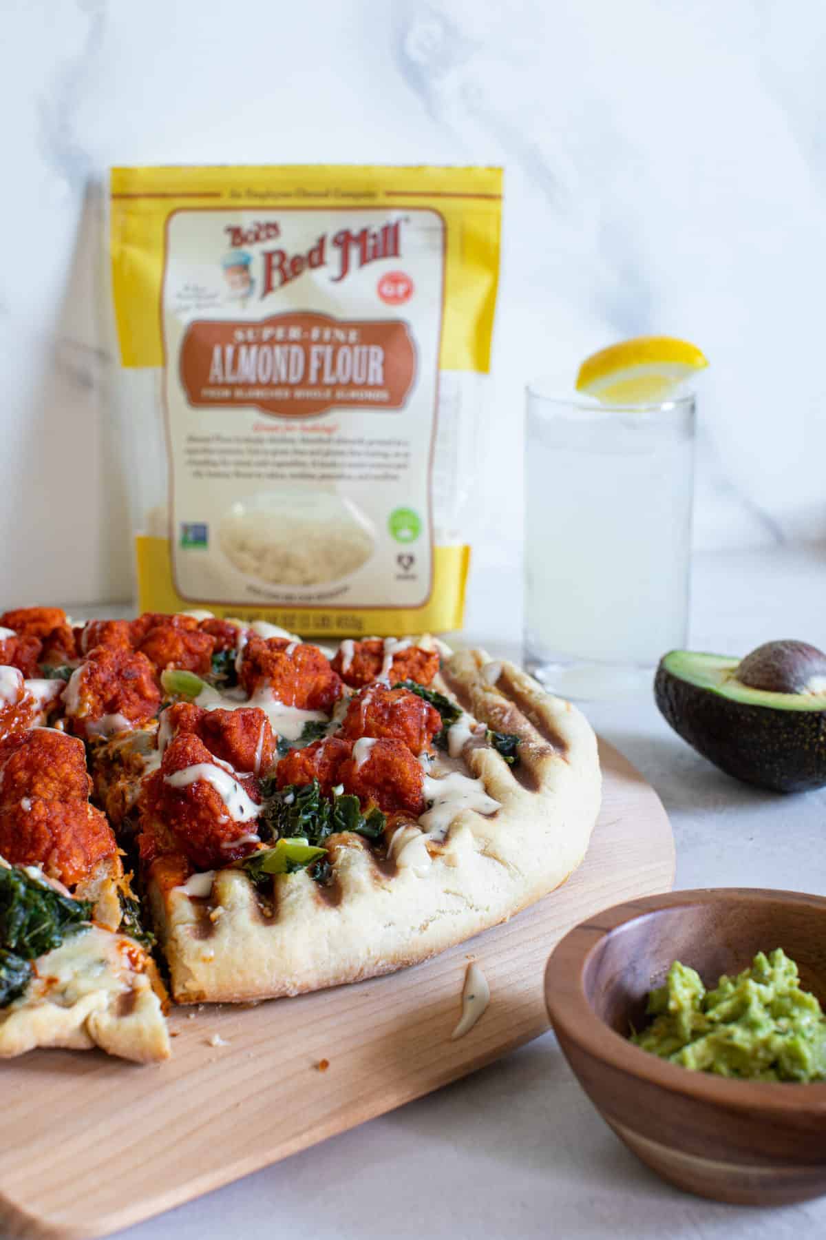 Buffalo Cauliflower Kale Grilled Pizza 