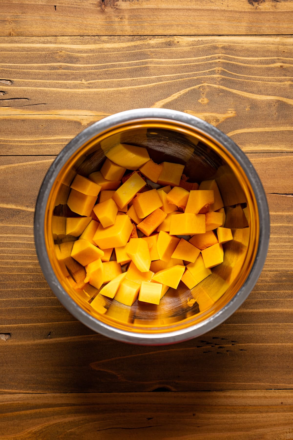 Bowl of chopped butternut squash