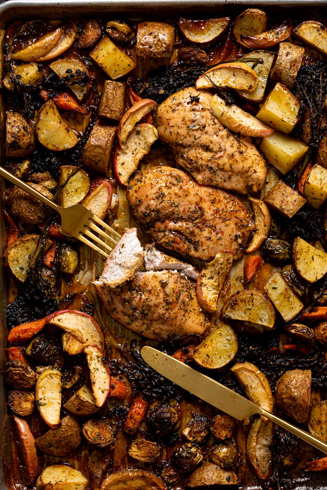 Sheet Pan Maple Apple Chicken + Veggies