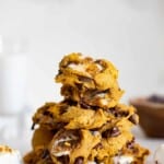 Pile of Gluten-Free Pumpkin S'Mores Cookies.
