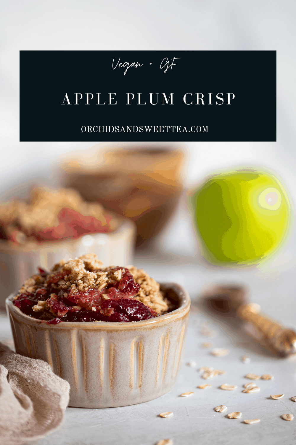 Vegan + Gluten-Free Apple Plum Crisp