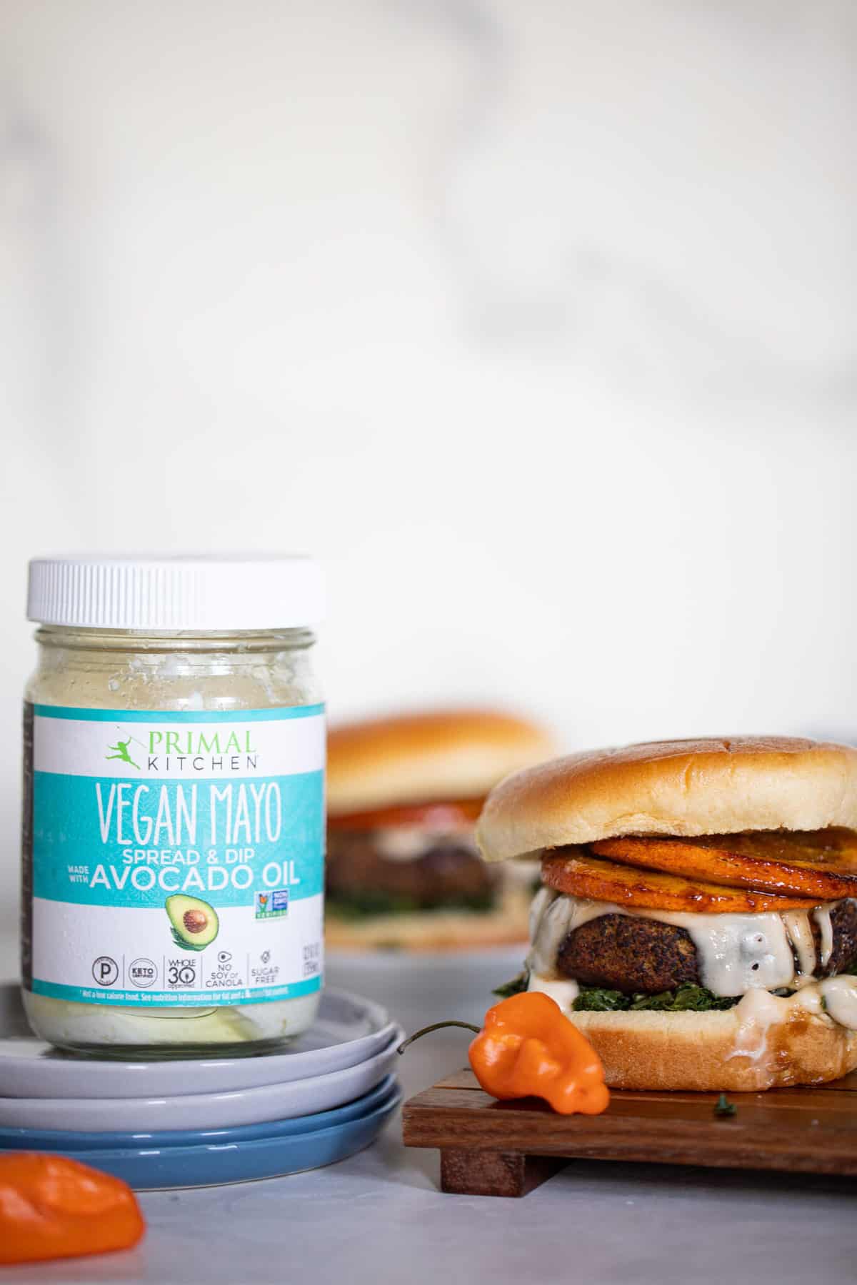 Baked Fall Harvest Black Bean Sweet Potato Burgers + Spicy Mayo