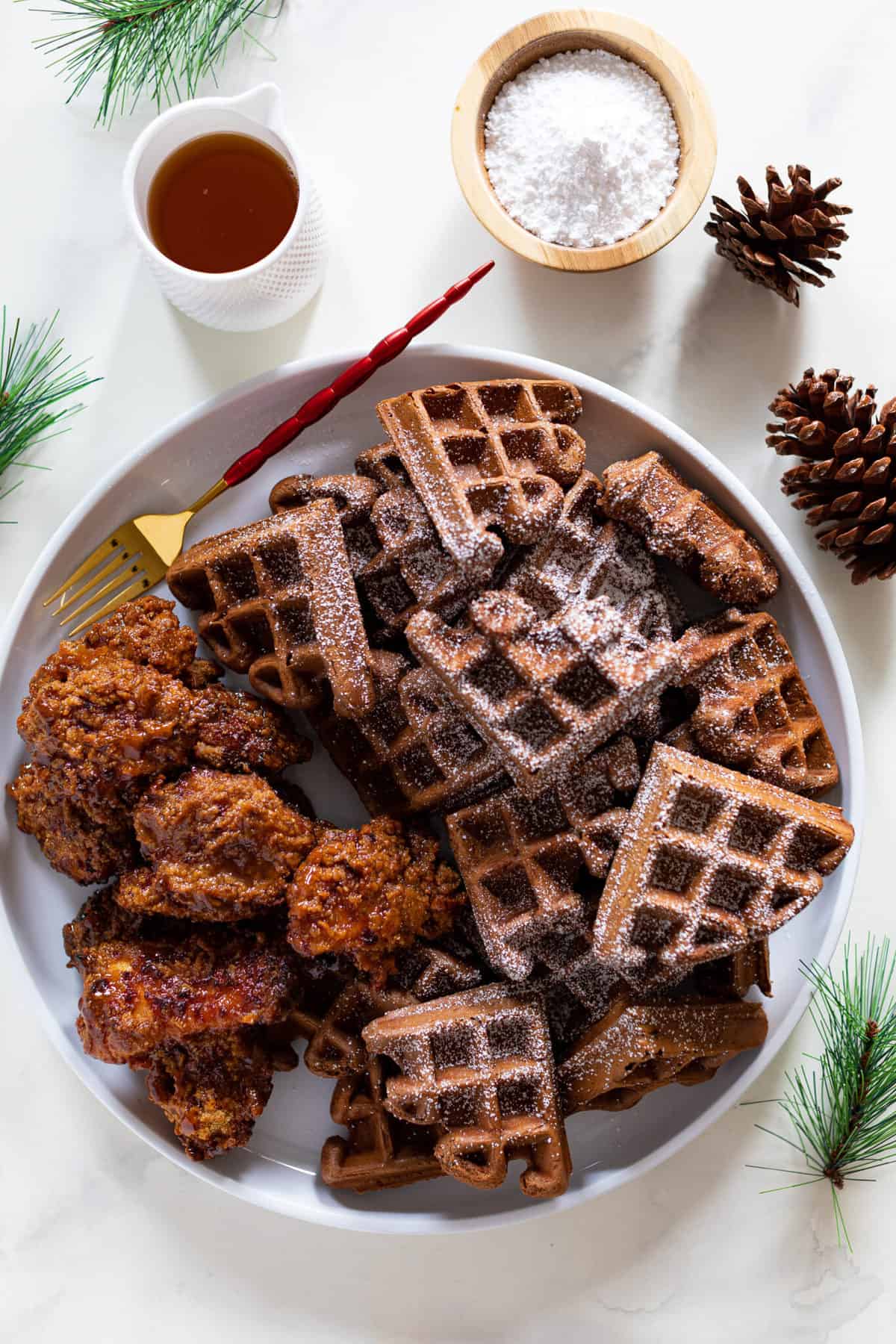 Hot Honey Chicken Chocolate Waffles Orchids Sweet Tea