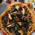 Fall Harvest Pizza: Apples, Candied Bacon, Broccolini, + Kale