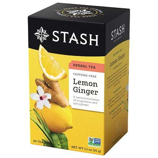 Box of Stash Lemon Ginger tea.