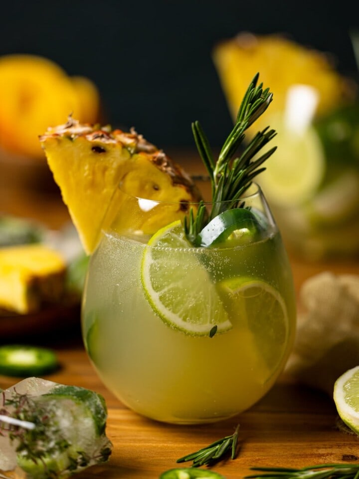 Glass of Pineapple Jalapeño Lime Mocktail