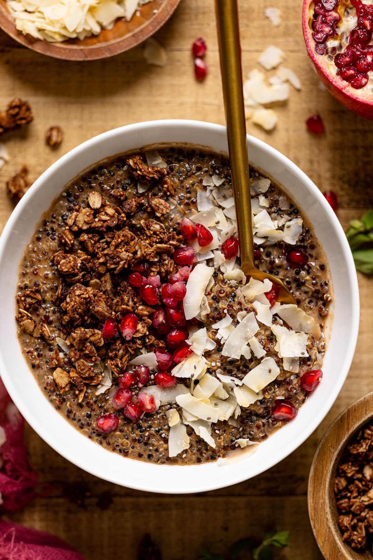 Closeup of a Winter Quinoa Breakfast Bowl