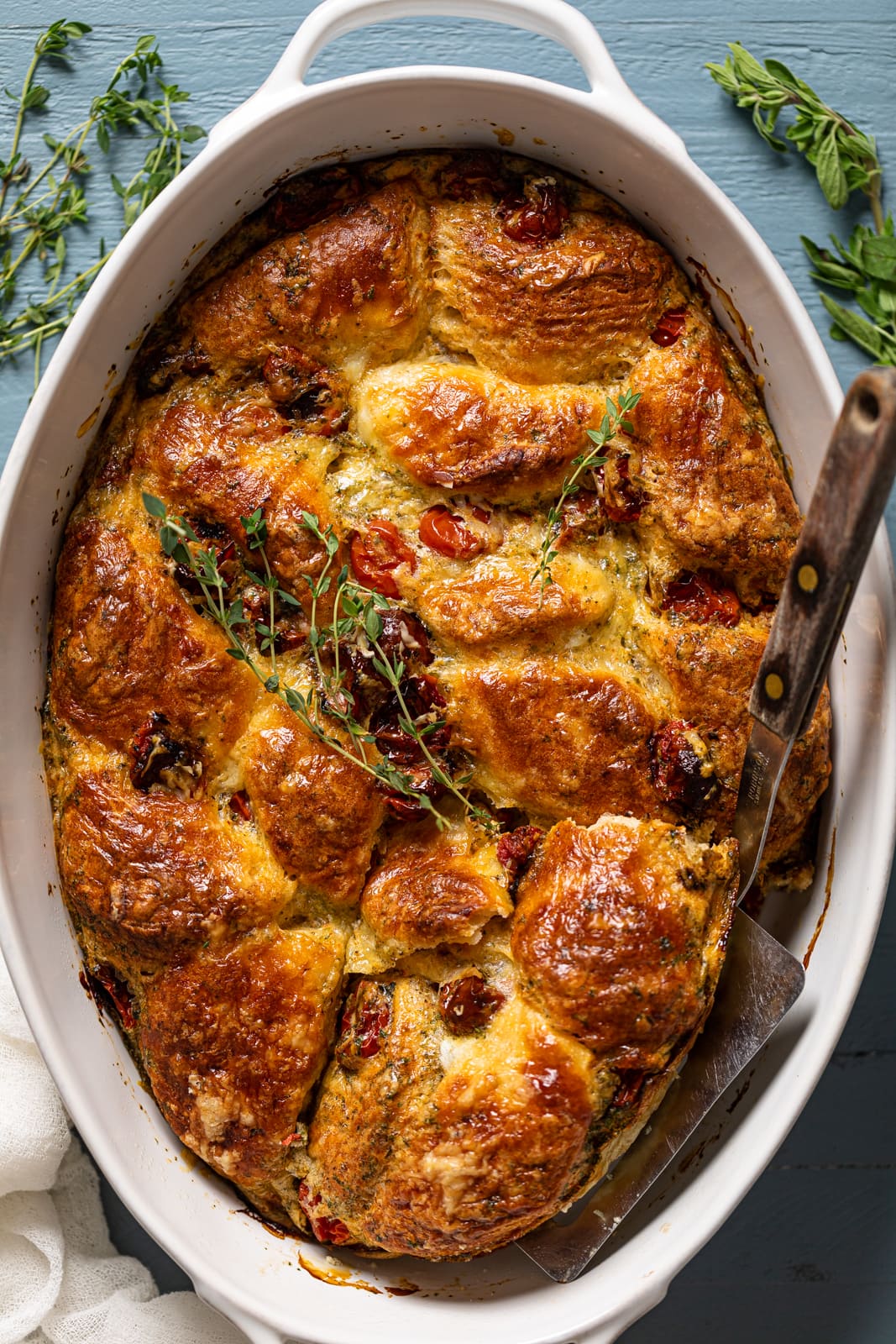 Southern Caprese Biscuit Breakfast Strata