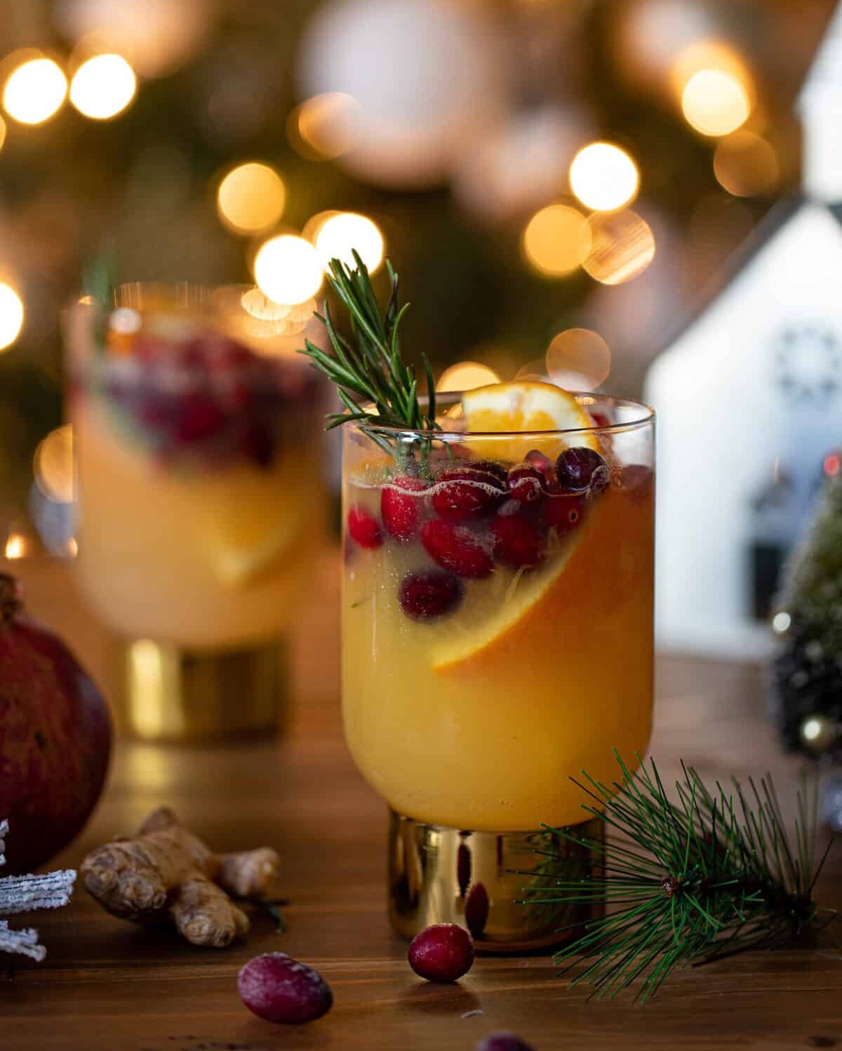 Sparkling Cranberry Orange Ginger Mocktail