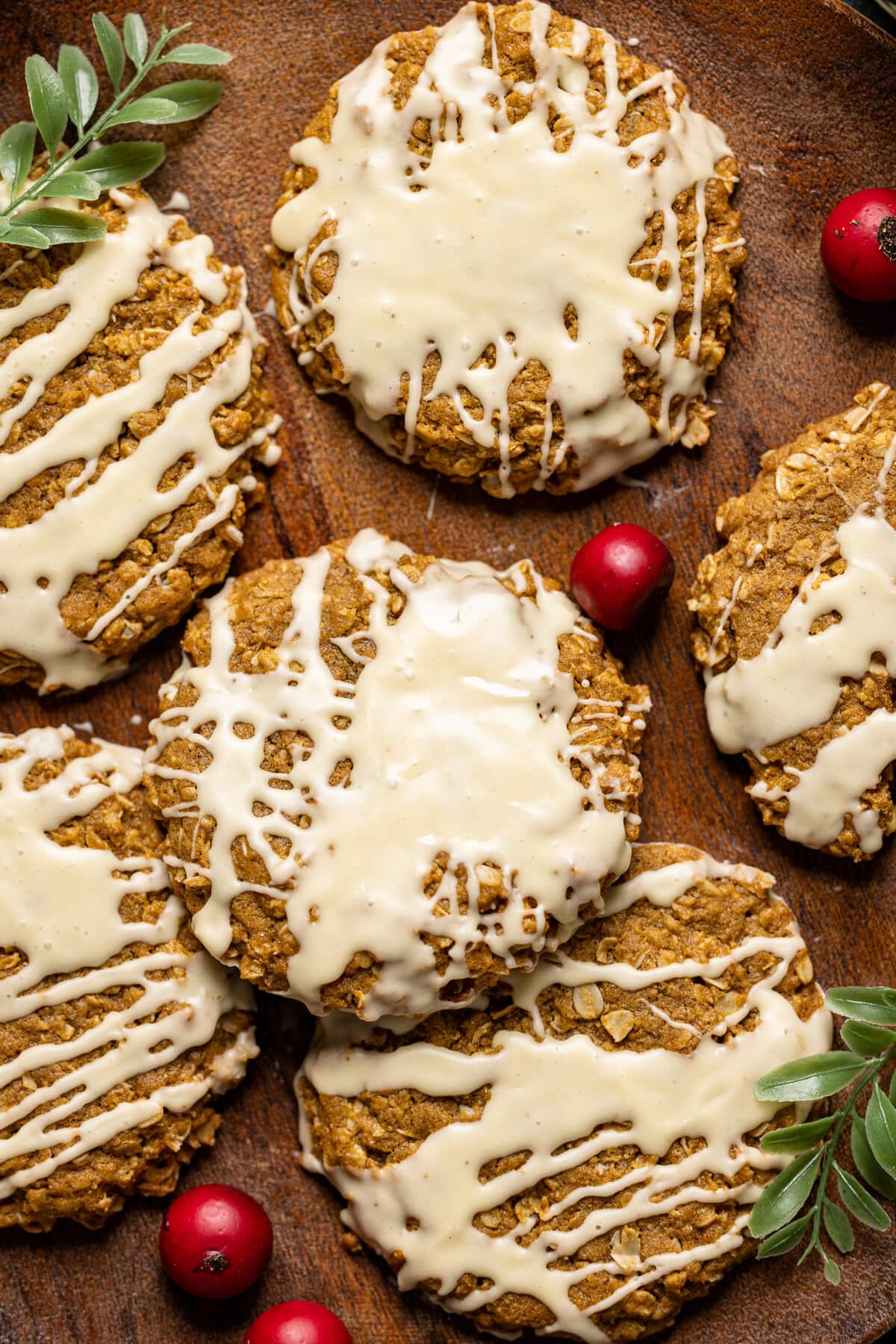 Closeup of Gingerbread Eggnog Cookies