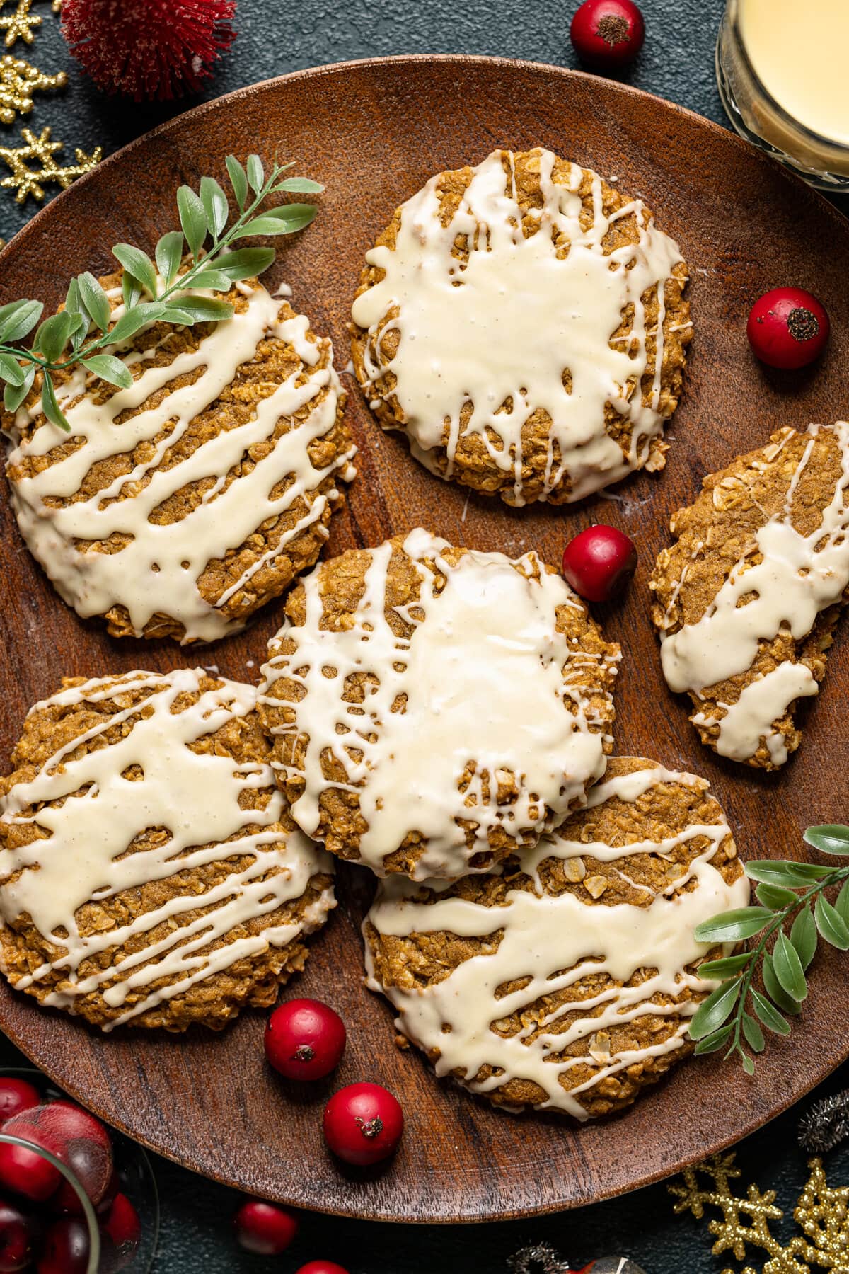 Overhead shot of Gingerbread Eggnog Cookies