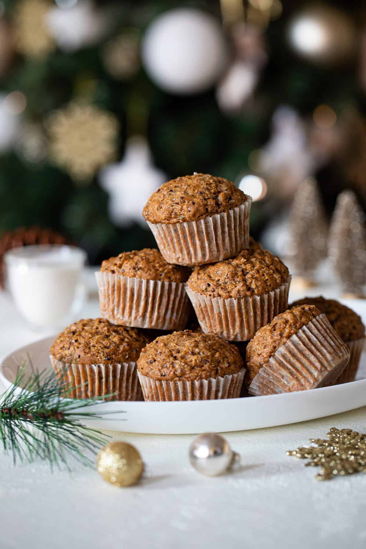 Healthy Vegan Gingerbread Quinoa Muffins