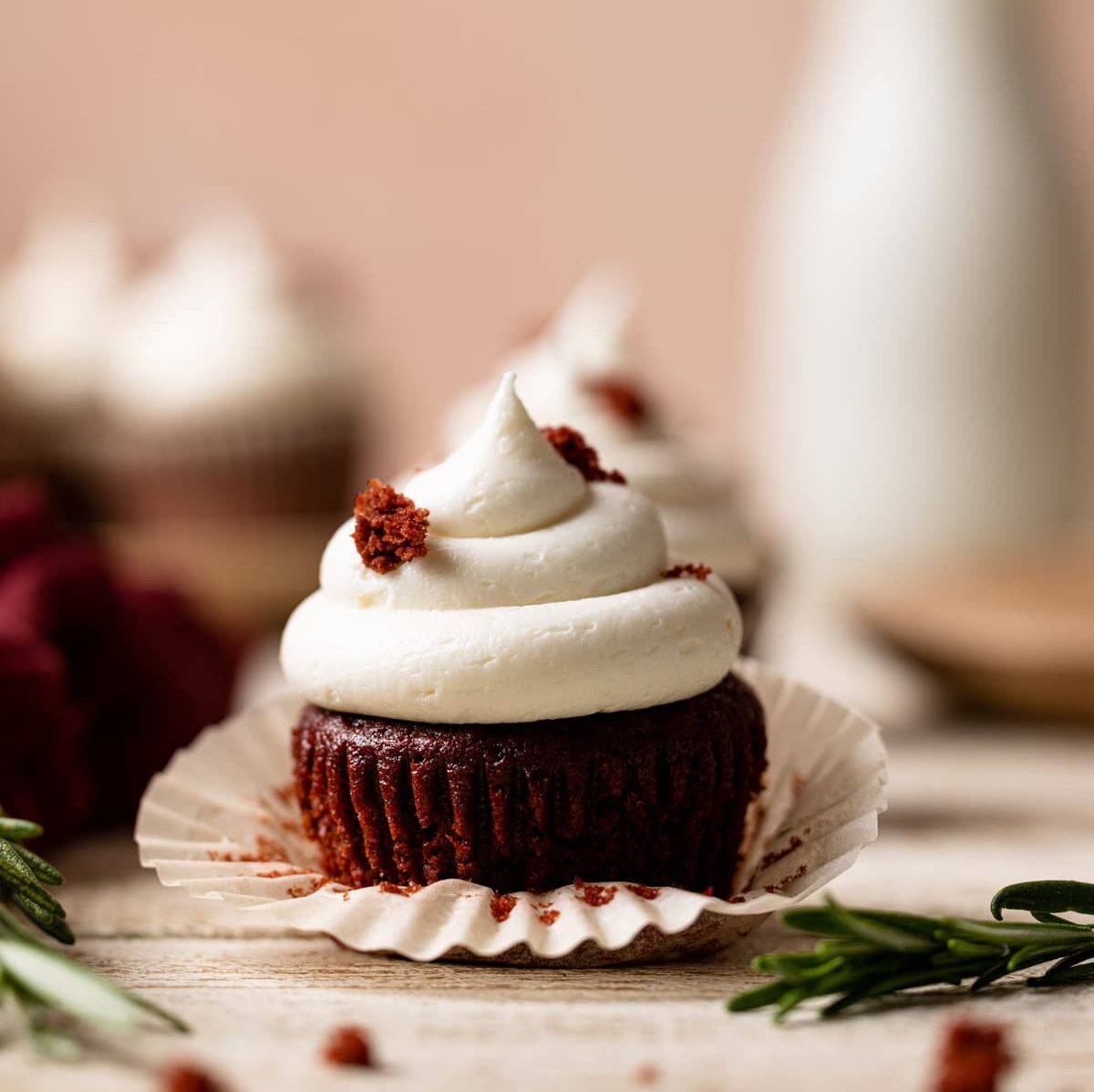 Vegan Red Velvet Cupcakes + Bourbon Vanilla Buttercream