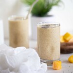 Mango Chia Seed Smoothie in two glasses.