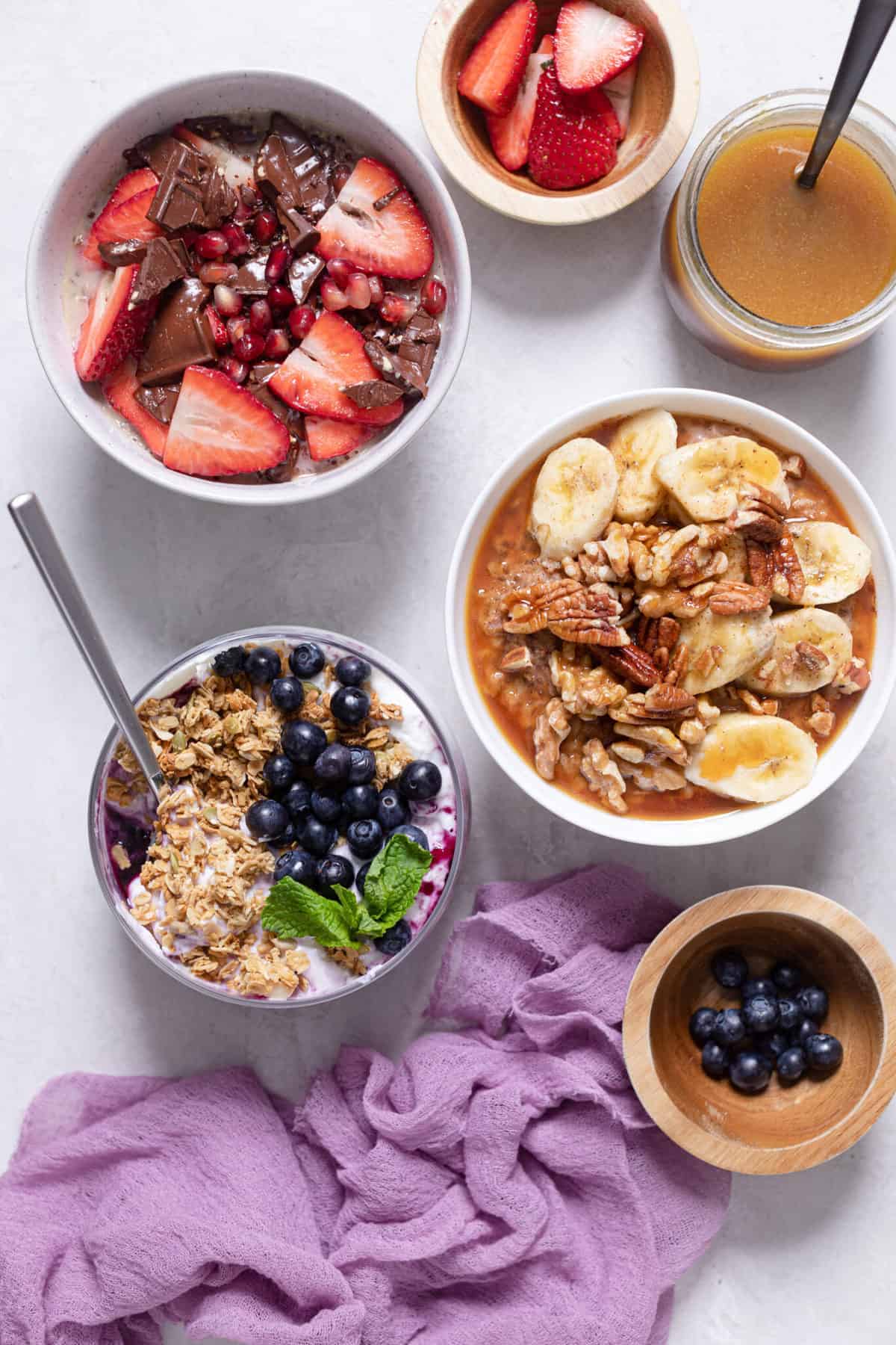 Table full of Breakfast Bowls.