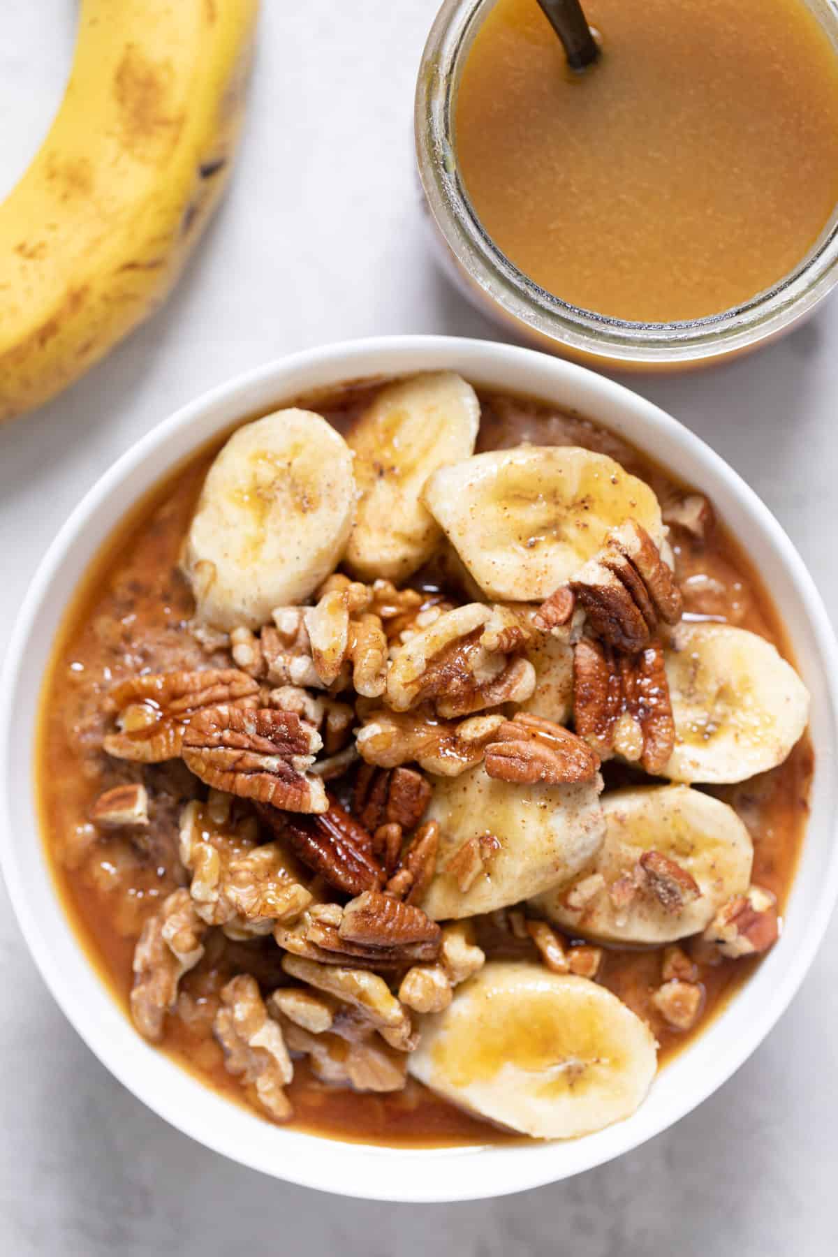 Breakfast Bowl with bananas and nuts.