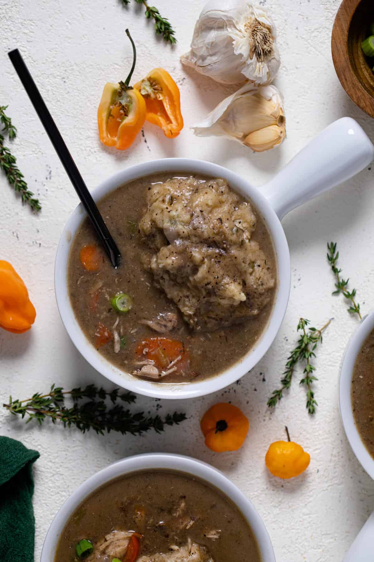 Spicy One Pot Jerk Chicken + Dumplings