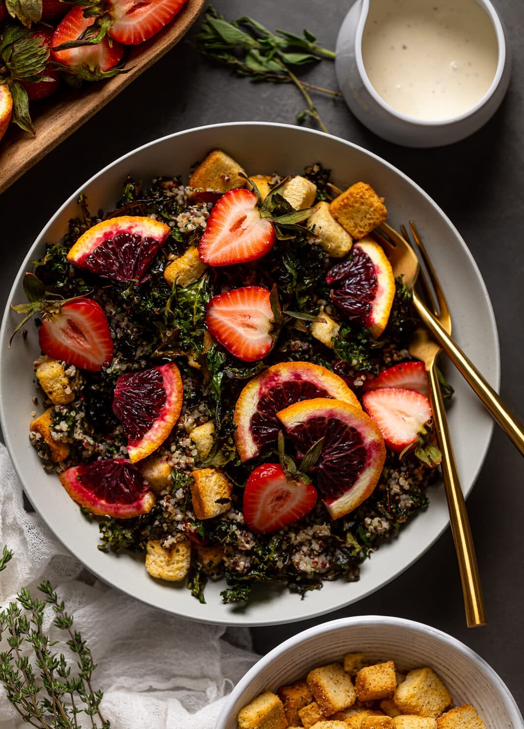 Bowl of Quick and Easy Blood Orange Kale Salad