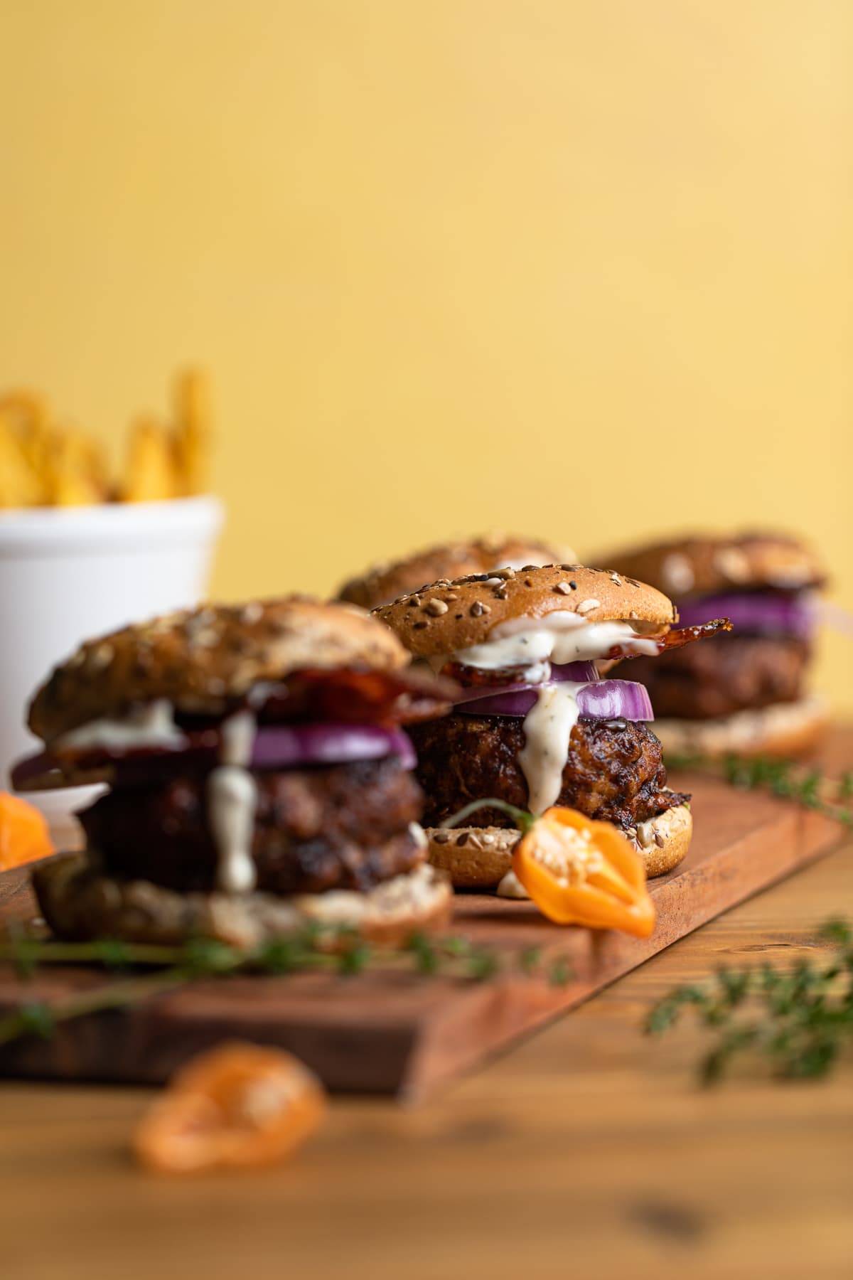 Line of Jerk Bacon Turkey Burgers.